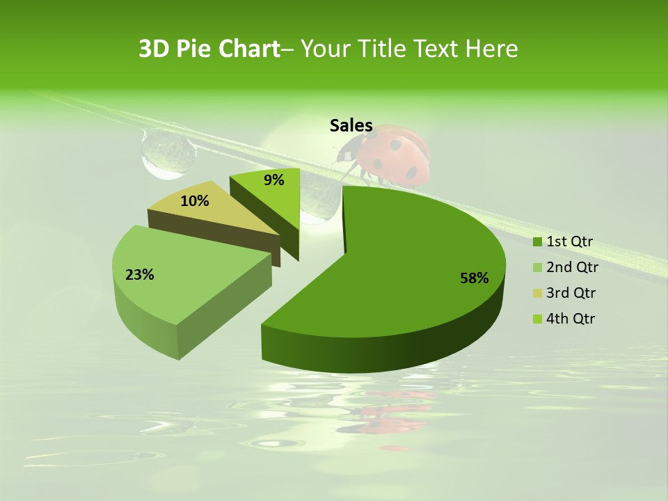 A Lady Bug Sitting On Top Of A Green Leaf PowerPoint Template