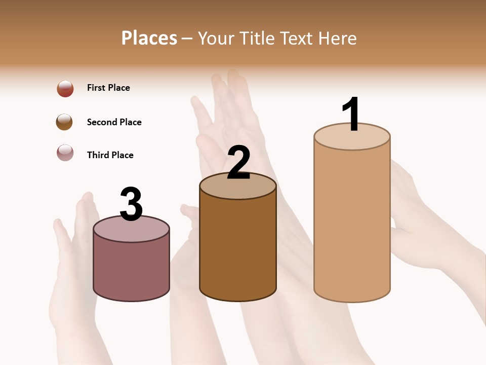 A Group Of Hands Reaching Up Into The Air PowerPoint Template