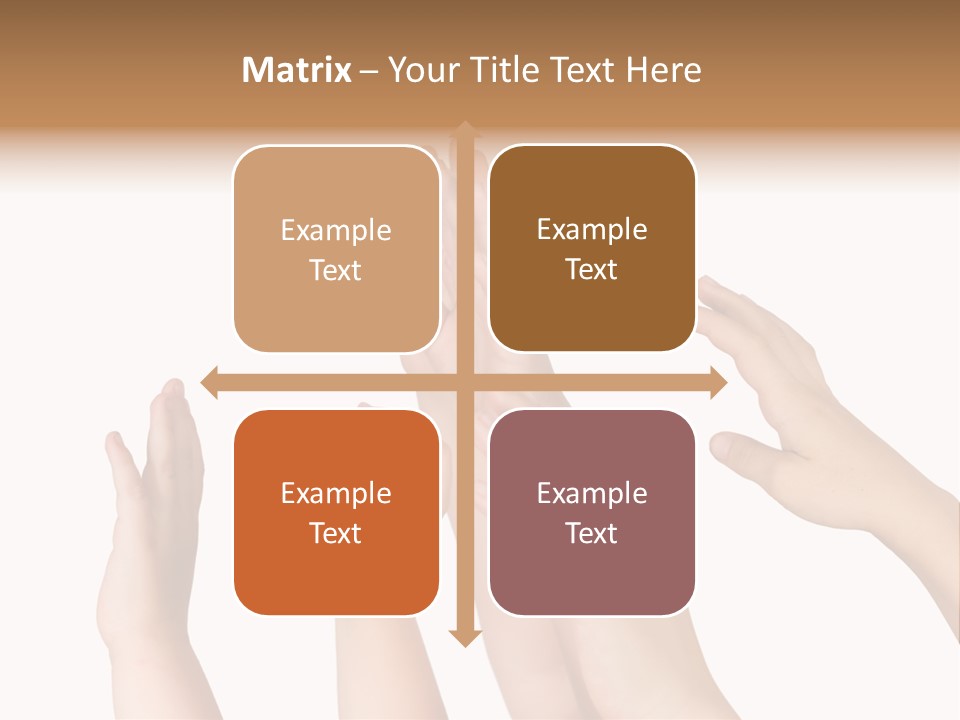 A Group Of Hands Reaching Up Into The Air PowerPoint Template