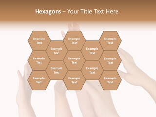 A Group Of Hands Reaching Up Into The Air PowerPoint Template