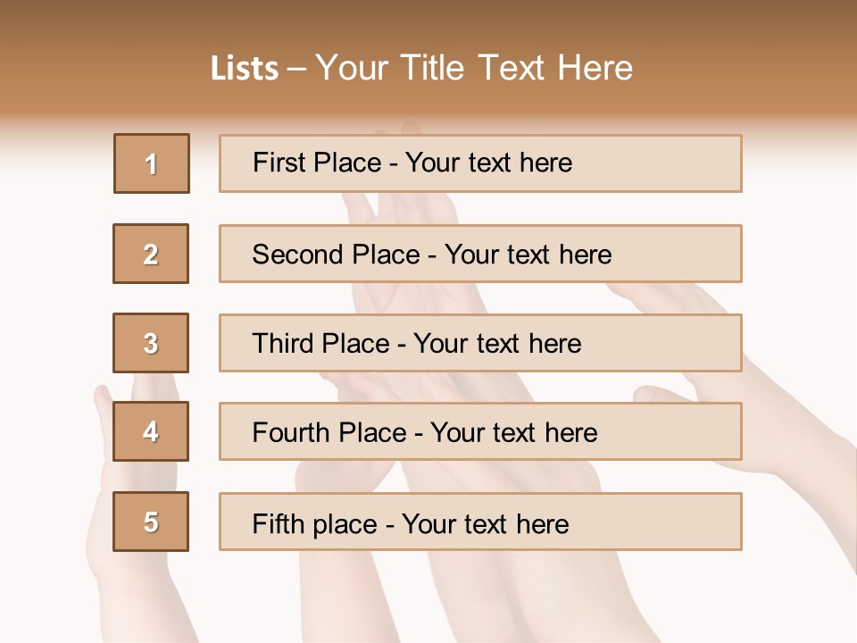 A Group Of Hands Reaching Up Into The Air PowerPoint Template