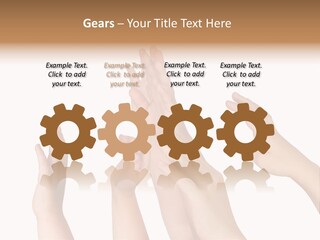 A Group Of Hands Reaching Up Into The Air PowerPoint Template