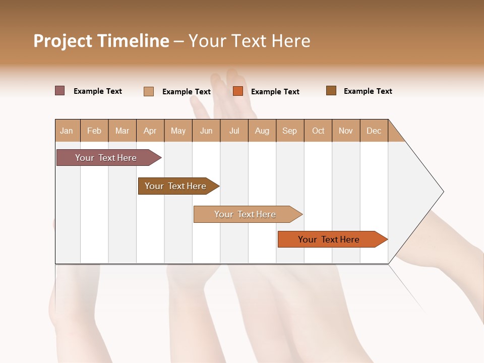 A Group Of Hands Reaching Up Into The Air PowerPoint Template