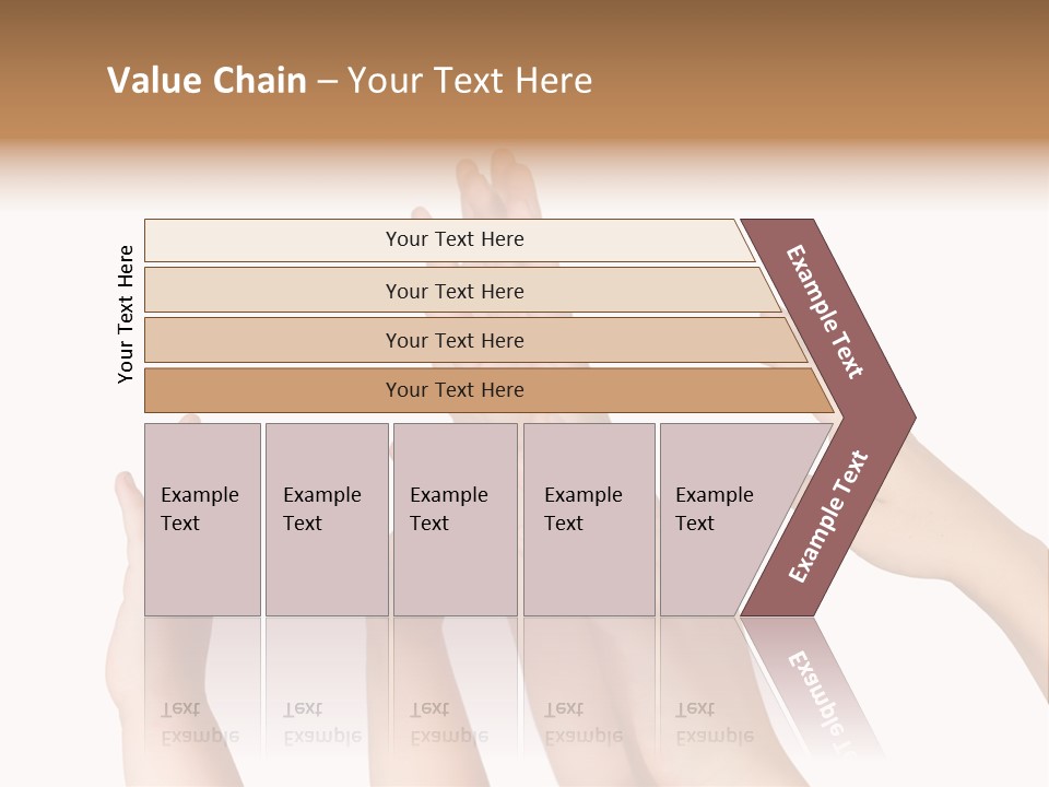 A Group Of Hands Reaching Up Into The Air PowerPoint Template