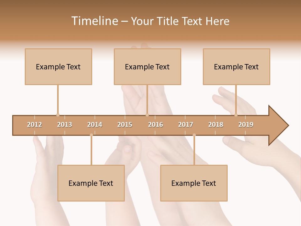 A Group Of Hands Reaching Up Into The Air PowerPoint Template