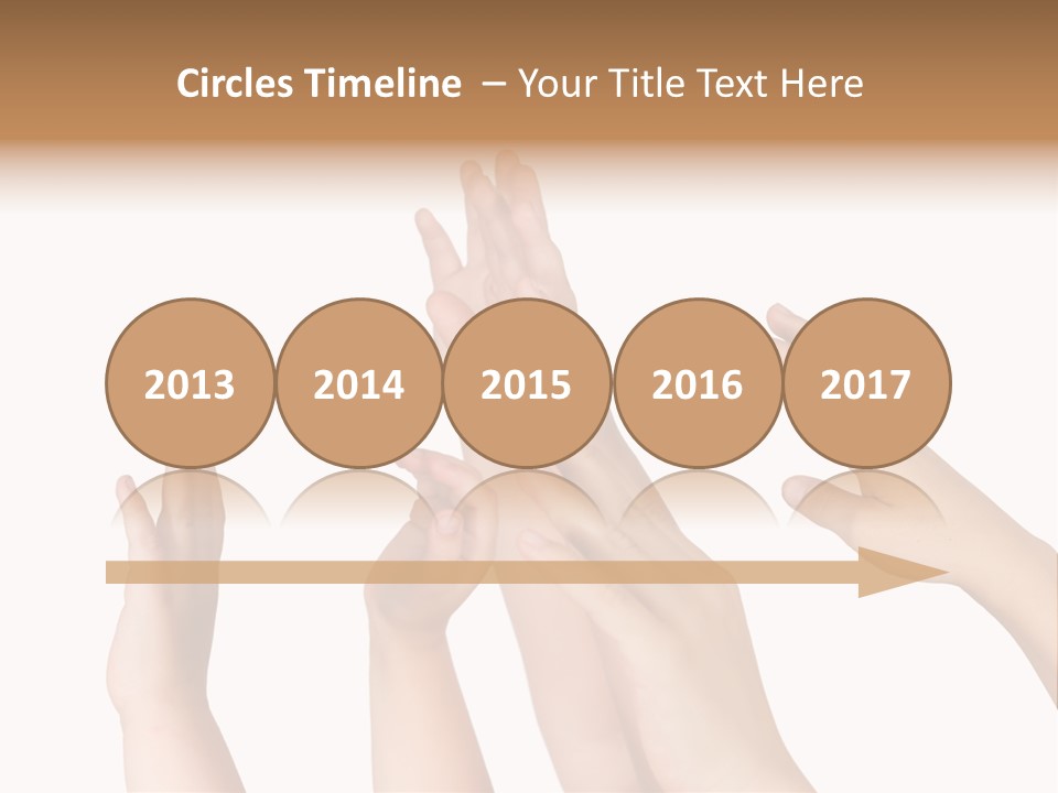 A Group Of Hands Reaching Up Into The Air PowerPoint Template