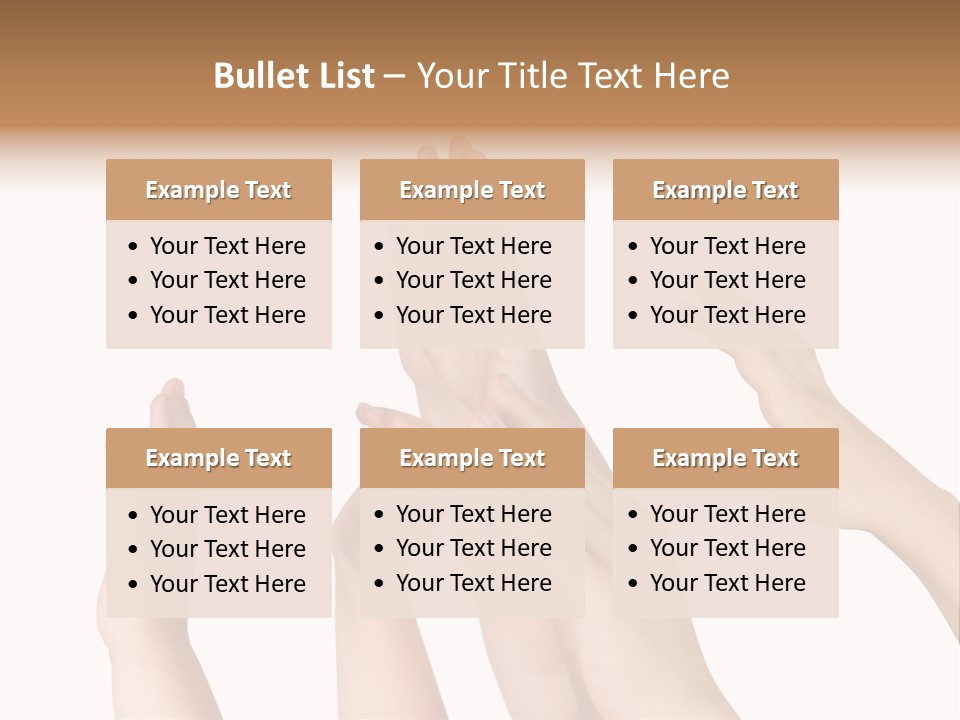 A Group Of Hands Reaching Up Into The Air PowerPoint Template