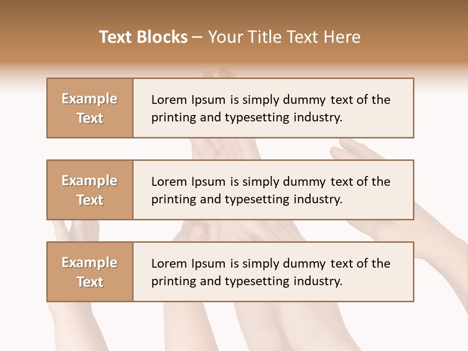 A Group Of Hands Reaching Up Into The Air PowerPoint Template