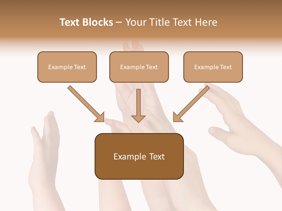 A Group Of Hands Reaching Up Into The Air PowerPoint Template