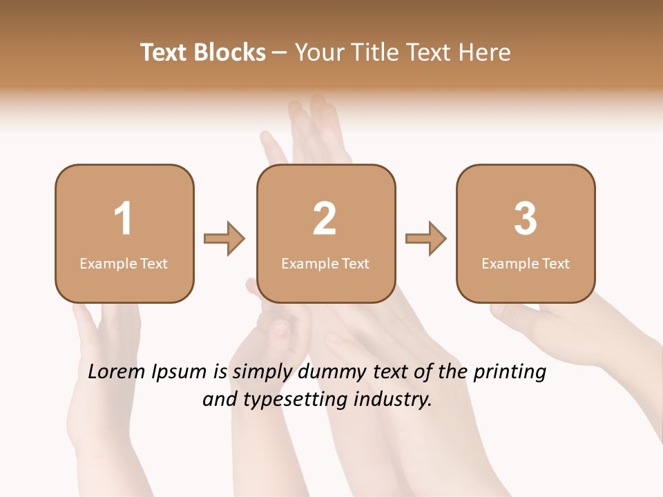 A Group Of Hands Reaching Up Into The Air PowerPoint Template