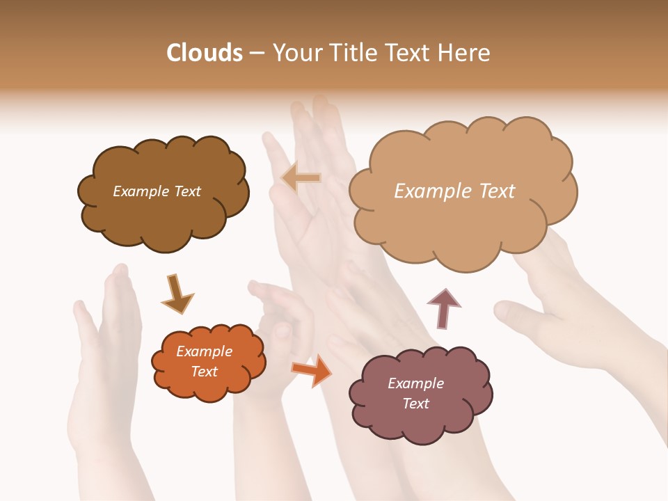 A Group Of Hands Reaching Up Into The Air PowerPoint Template