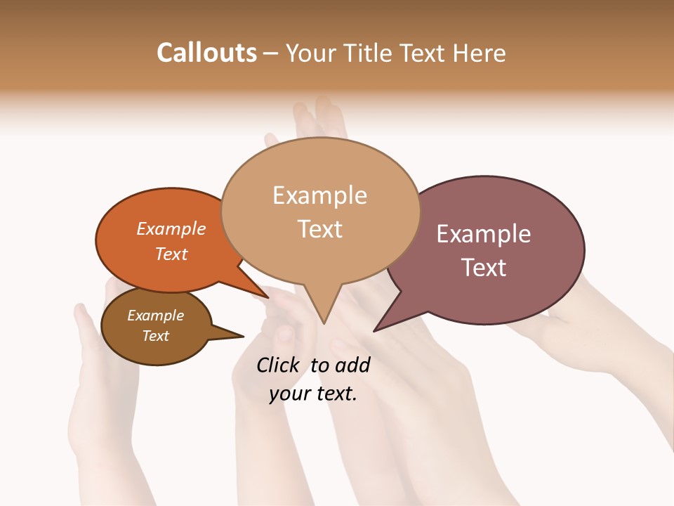 A Group Of Hands Reaching Up Into The Air PowerPoint Template