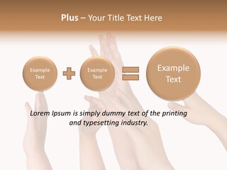 A Group Of Hands Reaching Up Into The Air PowerPoint Template