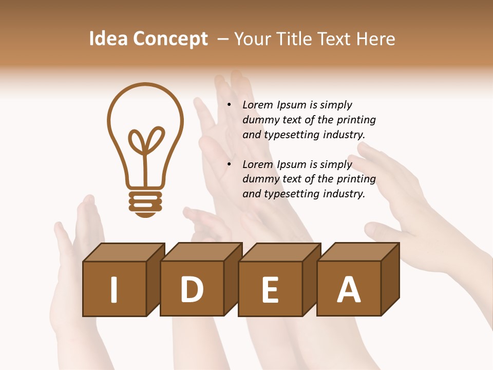 A Group Of Hands Reaching Up Into The Air PowerPoint Template