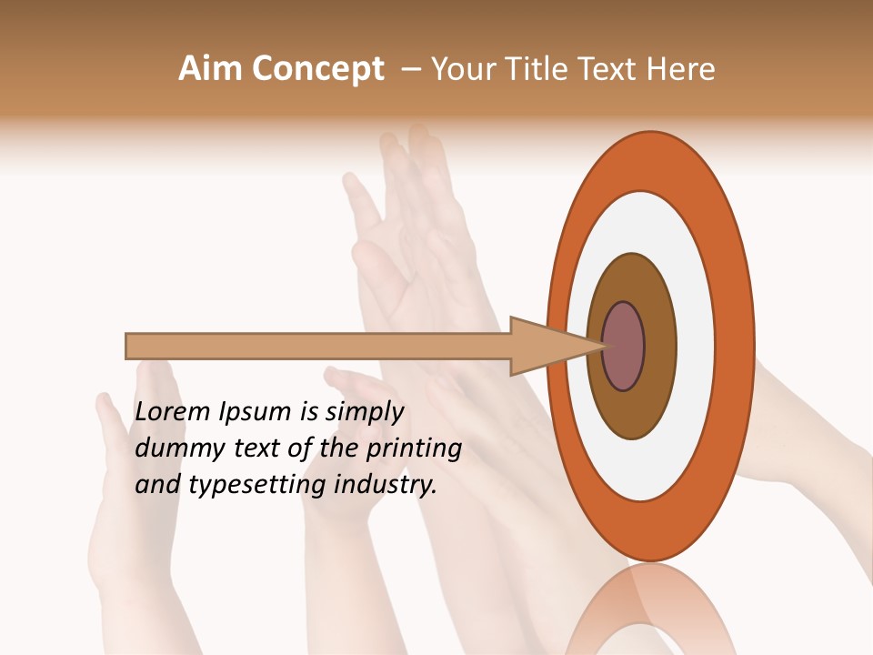 A Group Of Hands Reaching Up Into The Air PowerPoint Template