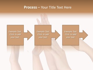 A Group Of Hands Reaching Up Into The Air PowerPoint Template