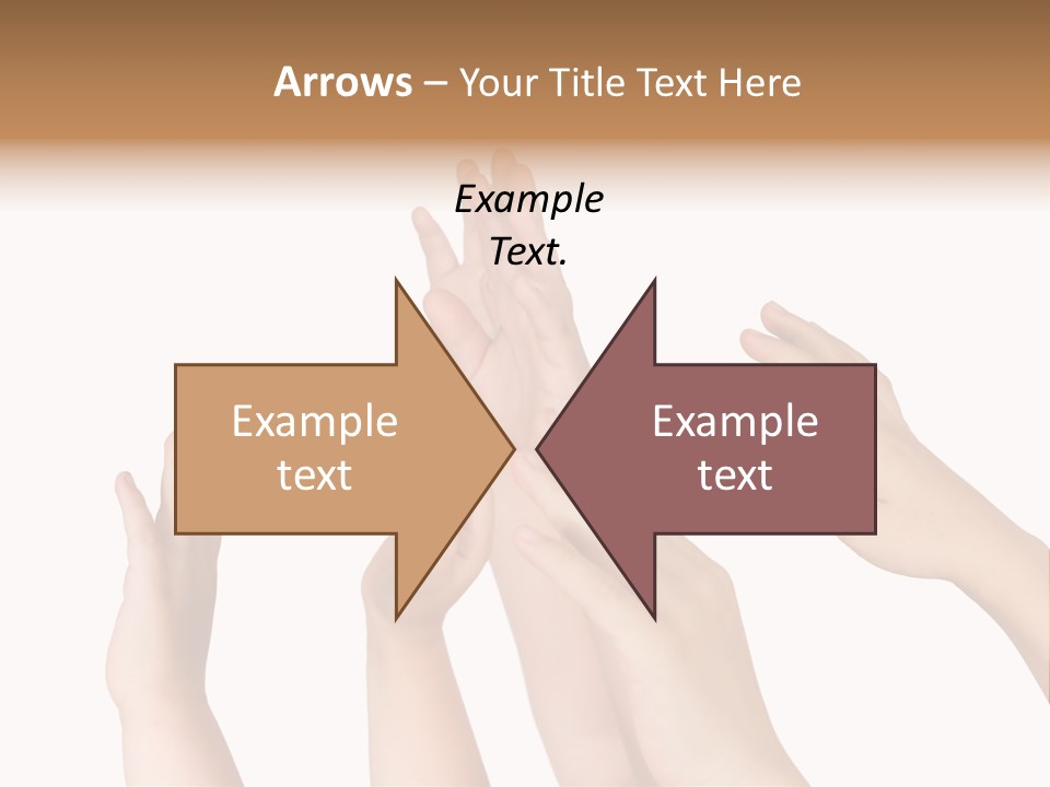 A Group Of Hands Reaching Up Into The Air PowerPoint Template