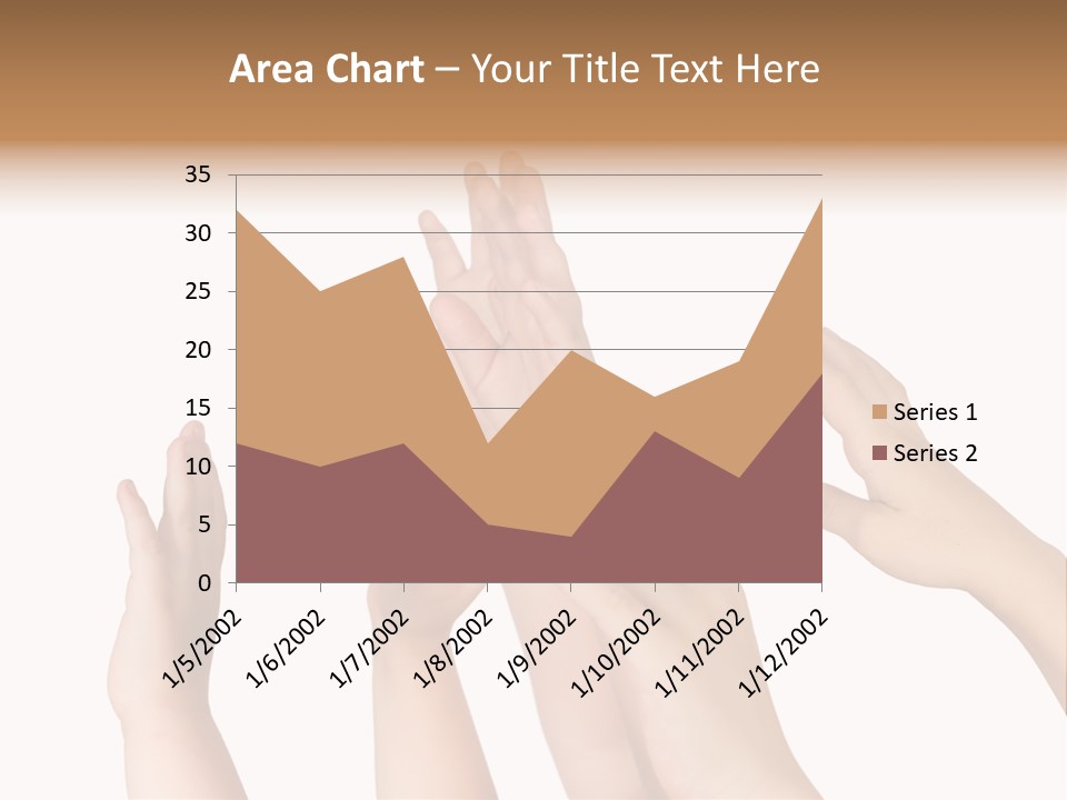 A Group Of Hands Reaching Up Into The Air PowerPoint Template