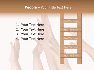 A Group Of Hands Reaching Up Into The Air PowerPoint Template