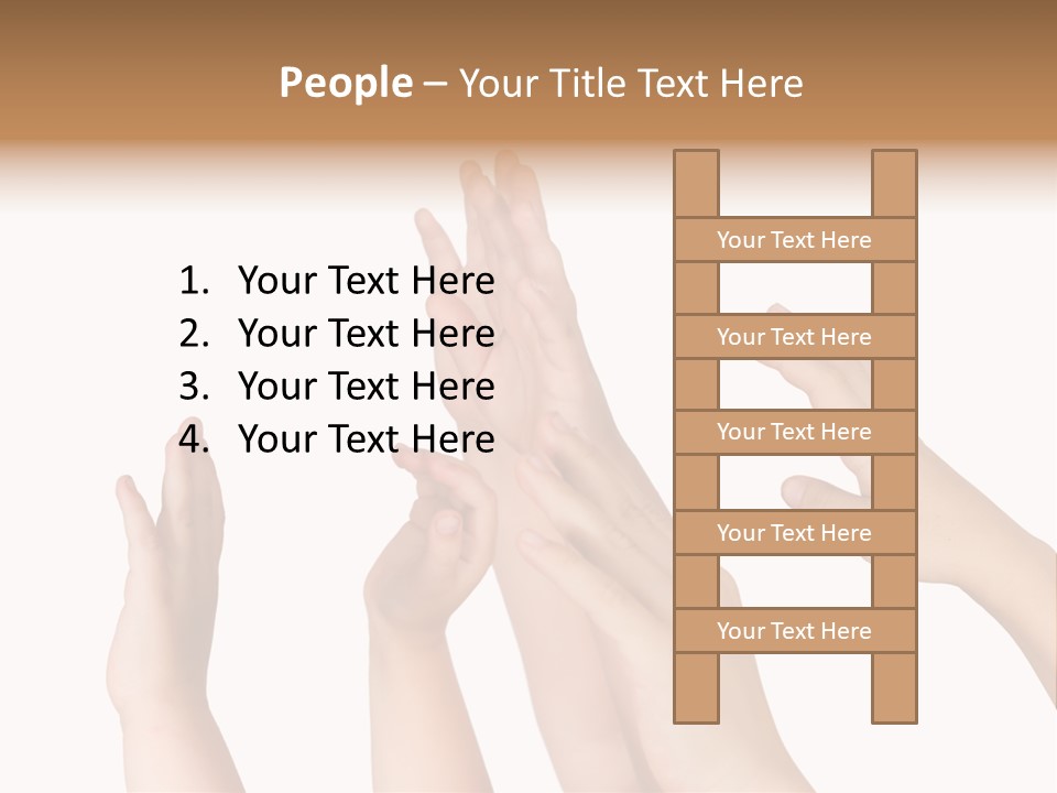 A Group Of Hands Reaching Up Into The Air PowerPoint Template