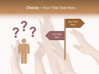 A Group Of Hands Reaching Up Into The Air PowerPoint Template