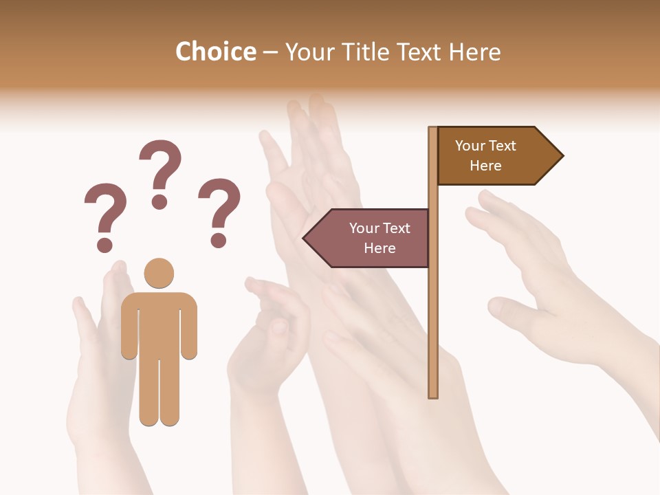 A Group Of Hands Reaching Up Into The Air PowerPoint Template