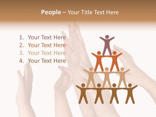 A Group Of Hands Reaching Up Into The Air PowerPoint Template