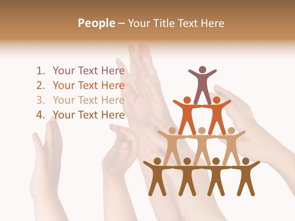 A Group Of Hands Reaching Up Into The Air PowerPoint Template