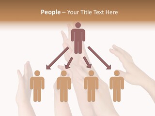A Group Of Hands Reaching Up Into The Air PowerPoint Template