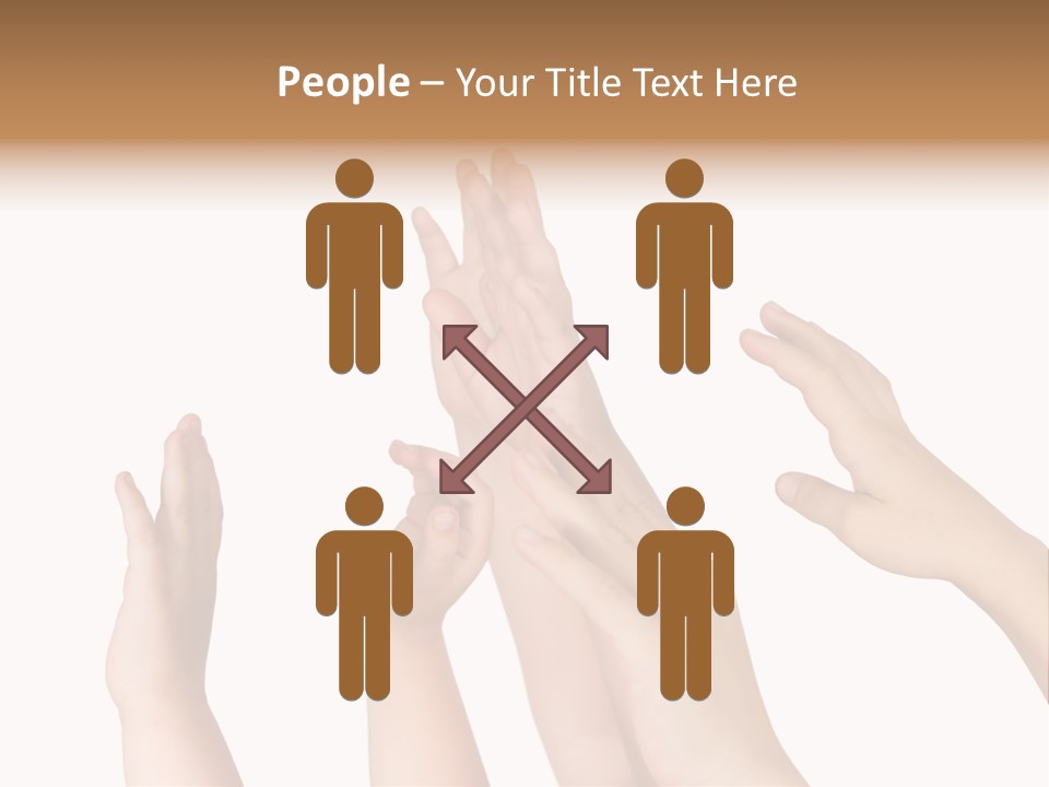 A Group Of Hands Reaching Up Into The Air PowerPoint Template