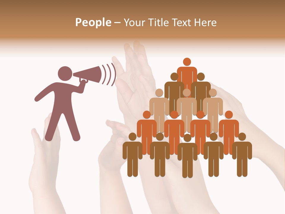 A Group Of Hands Reaching Up Into The Air PowerPoint Template