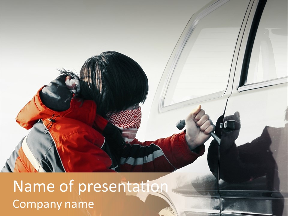 Man Automobile Steal PowerPoint Template