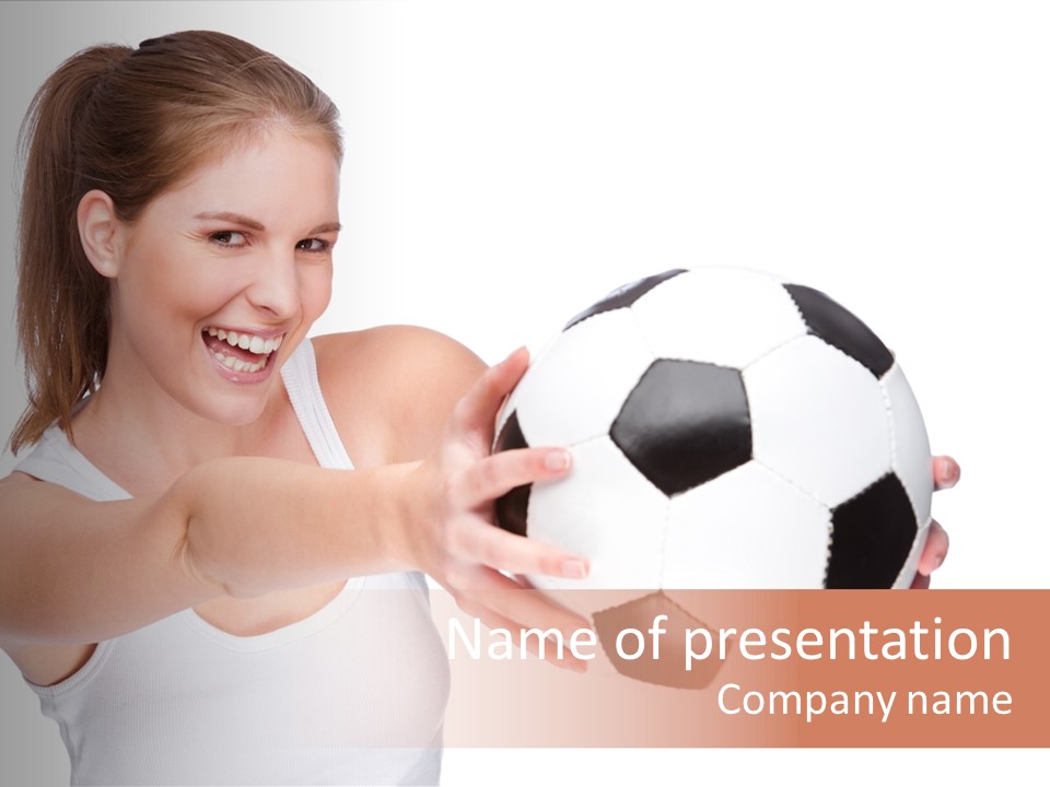 Soccer Female Cheerful PowerPoint Template