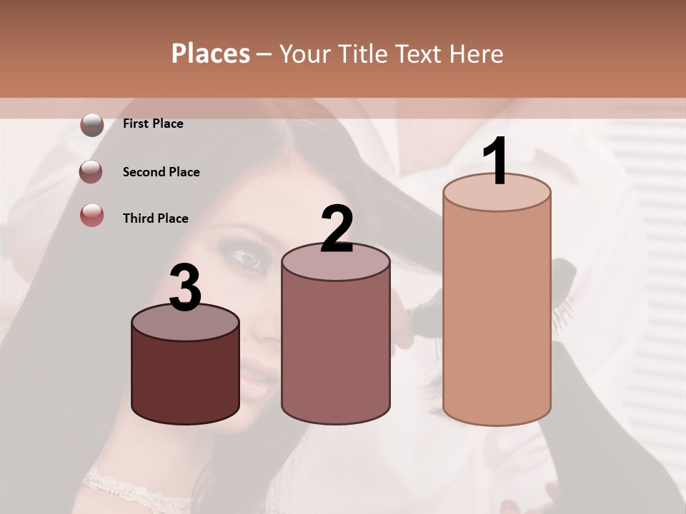 Hairstylist Caucasian Hairdryer PowerPoint Template