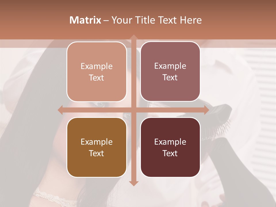 Hairstylist Caucasian Hairdryer PowerPoint Template