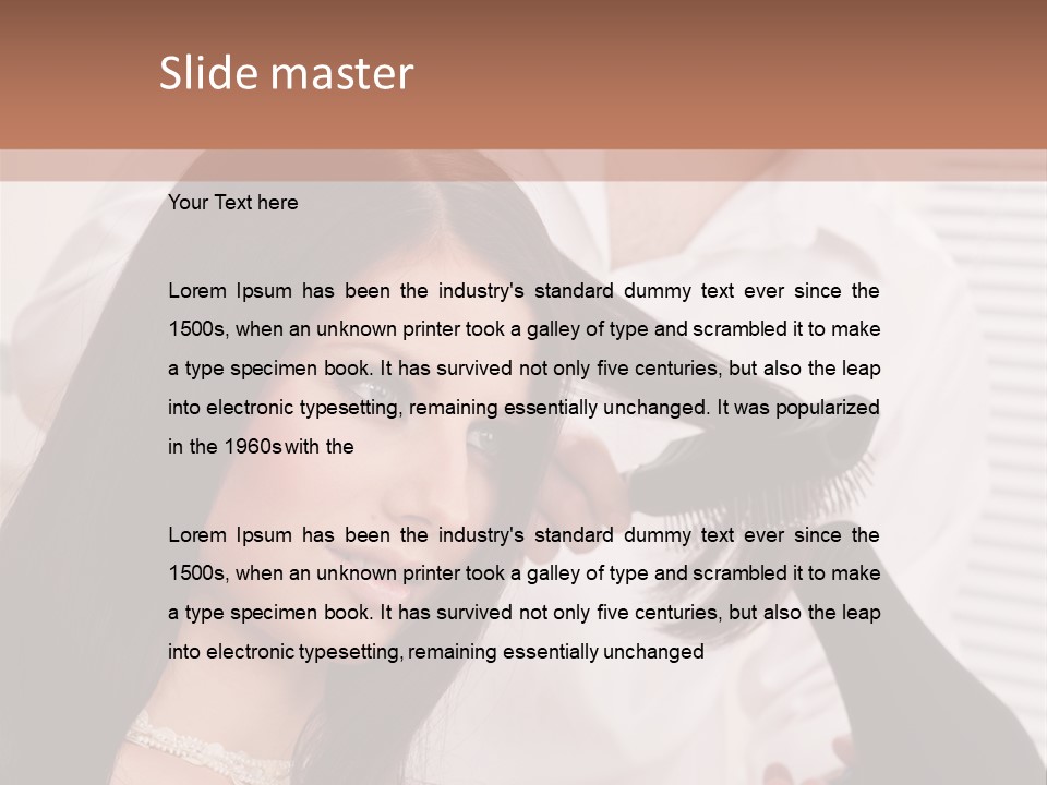 Hairstylist Caucasian Hairdryer PowerPoint Template