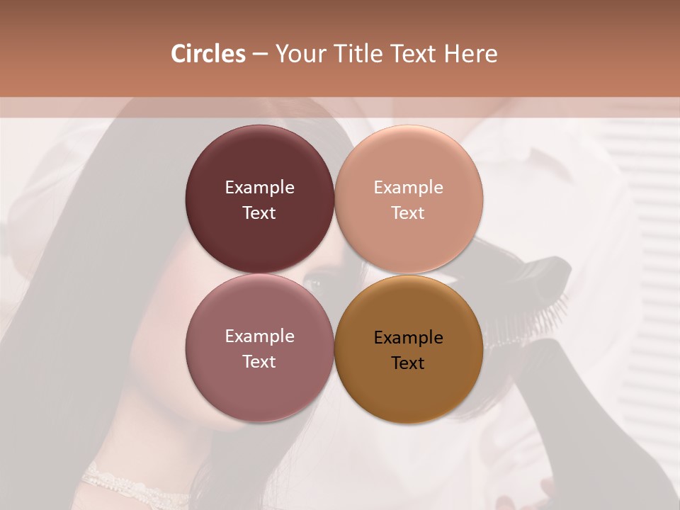 Hairstylist Caucasian Hairdryer PowerPoint Template