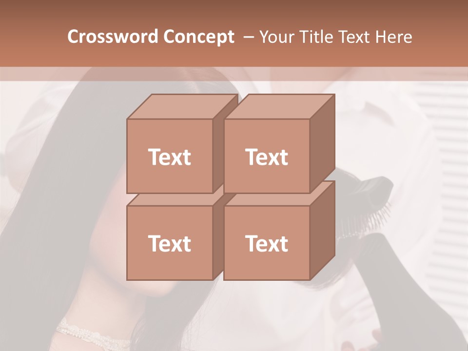 Hairstylist Caucasian Hairdryer PowerPoint Template