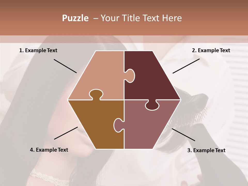 Hairstylist Caucasian Hairdryer PowerPoint Template