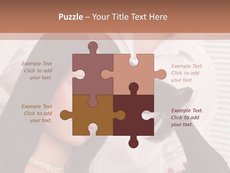 Hairstylist Caucasian Hairdryer PowerPoint Template