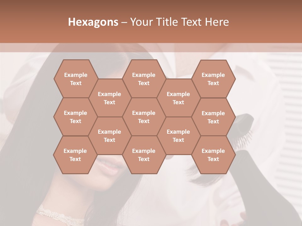 Hairstylist Caucasian Hairdryer PowerPoint Template