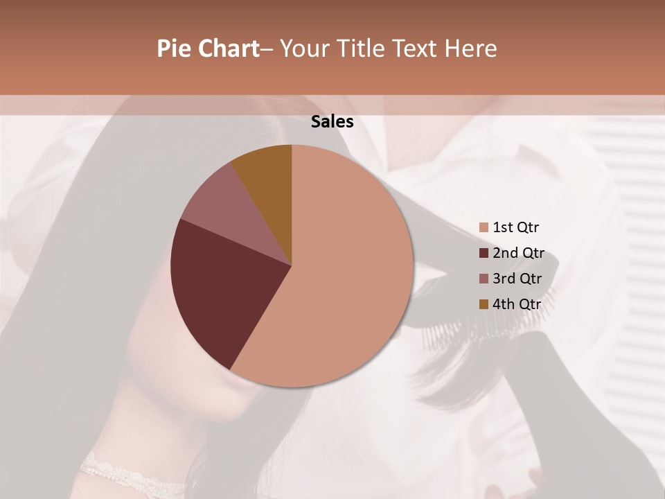 Hairstylist Caucasian Hairdryer PowerPoint Template