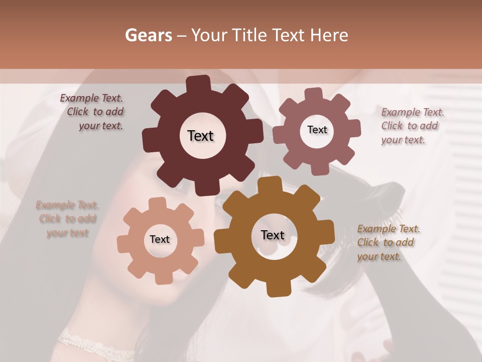 Hairstylist Caucasian Hairdryer PowerPoint Template