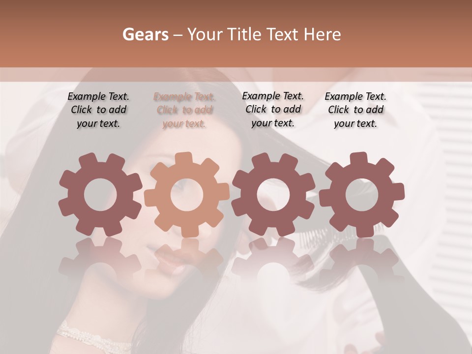 Hairstylist Caucasian Hairdryer PowerPoint Template