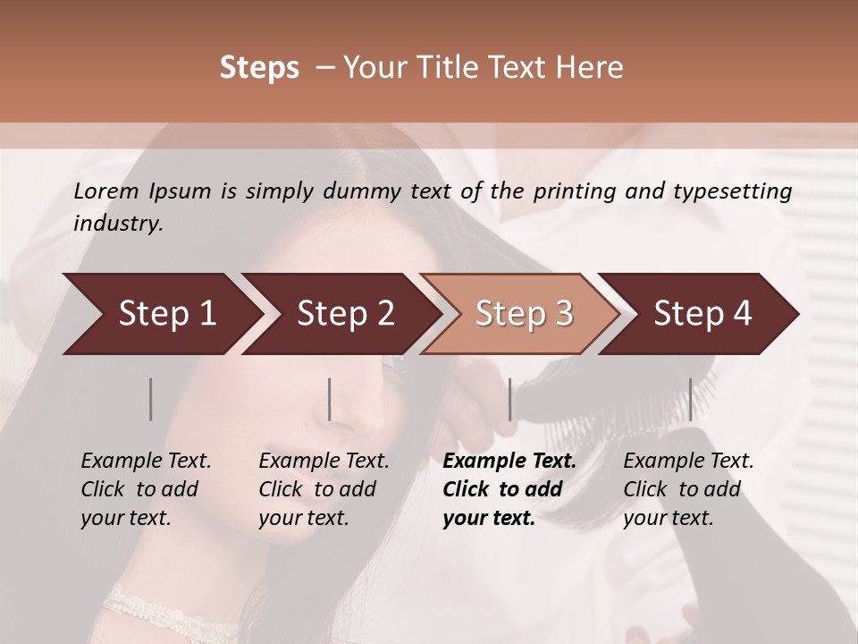 Hairstylist Caucasian Hairdryer PowerPoint Template