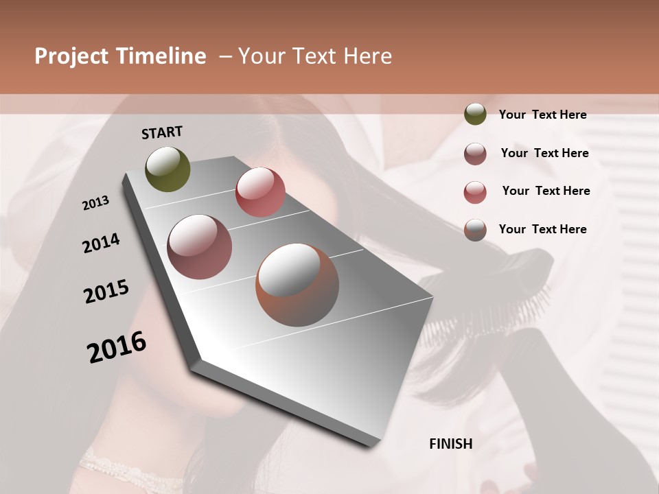 Hairstylist Caucasian Hairdryer PowerPoint Template
