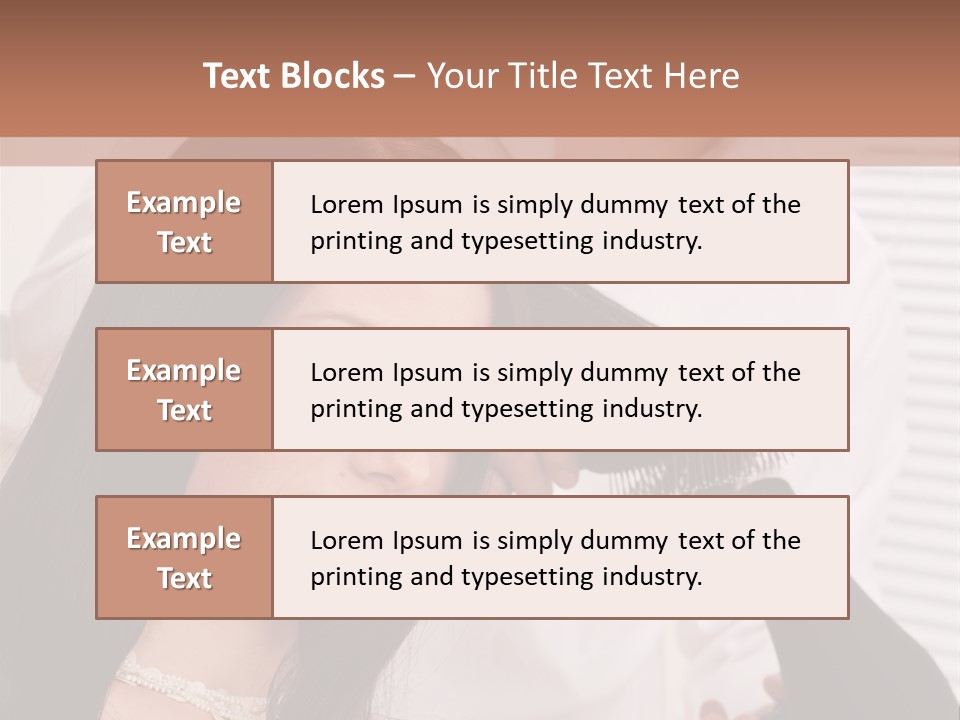 Hairstylist Caucasian Hairdryer PowerPoint Template