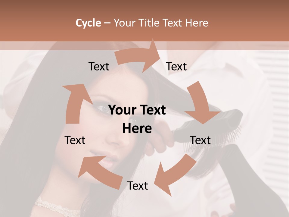 Hairstylist Caucasian Hairdryer PowerPoint Template