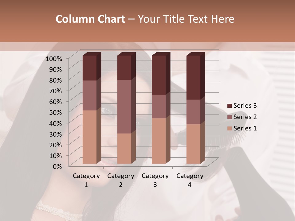 Hairstylist Caucasian Hairdryer PowerPoint Template