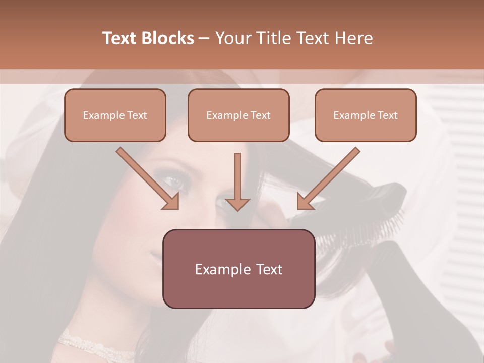 Hairstylist Caucasian Hairdryer PowerPoint Template